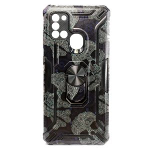 CAPA SILICONE DURA E METAL COM ANEL DE DEDO SAMSUNG GALAXY A21S DESENHO TRADITIO