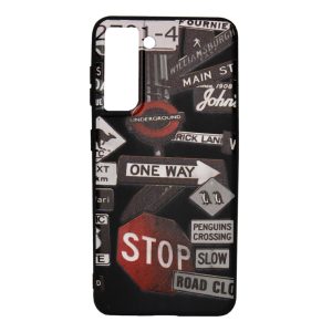 CAPA SILICONE GEL SAMSUNG GALAXY S30 / S21 DESENHO PLACA DE ESTRADA