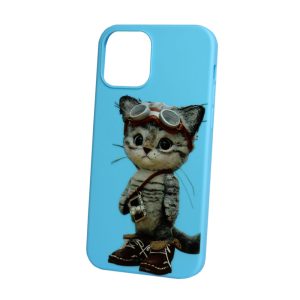 CAPA SILICONE GEL APPLE IPHONE 12 / 12 PRO 6.1" AZUL CAT