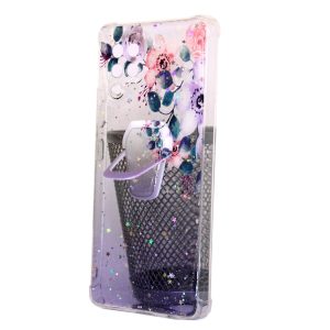 CAPA SILICONE COM DESENHO BLING GLITTER SAMSUNG GALAXY A42 5G / A426 ROXO COM SU