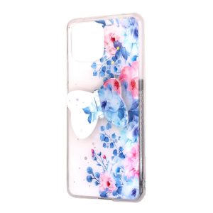 CAPA SILICONE COM DESENHO BLING GLITTER XIAOMI MI 11 LITE AZUL BORBOLETA, FLOWER
