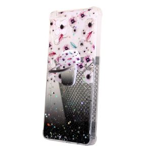 CAPA SILICONE COM DESENHO BLING GLITTER SAMSUNG GALAXY A42 5G / A426 PRETO COM S