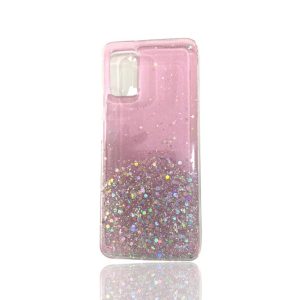 CAPA SILICONE COM DESENHO BLING GLITTER SAMSUNG GALAXY A03S ROSA