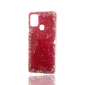 CAPA SILICONE COM DESENHO BLING GLITTER SAMSUNG GALAXY A21S / A217 VERMELHO