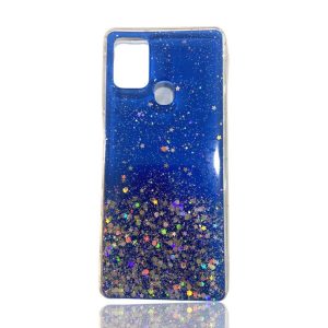 CAPA SILICONE COM DESENHO BLING GLITTER SAMSUNG GALAXY A21S / A217 AZUL