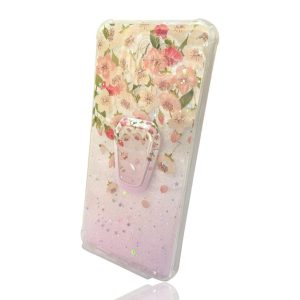 CAPA SILICONE COM DESENHO BLING GLITTER XIAOMI REDMI 9 6.53" ROSA FLOWERS COM KI