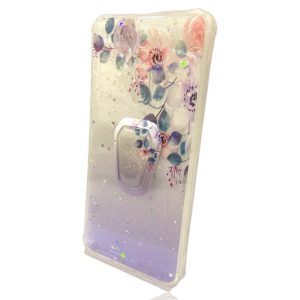 CAPA SILICONE COM DESENHO BLING GLITTER XIAOMI REDMI 9 6.53" ROXO FLOWERS COM KI