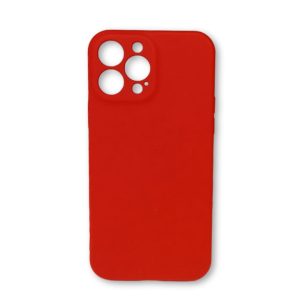 CAPA SILICONE GEL APPLE IPHONE 13 PRO MAX VERMELHO COM PROTETOR DE CÂMERA