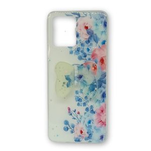 CAPA SILICONE COM DESENHO BLING GLITTER REALME 8 / 8 PRO AZUL BORBOLETA, FLOWERS