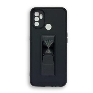 CAPA SILICONE DURA ANTI-CHOQUE OPPO A53 / A53S 6.53" PRETO KICKSTAND