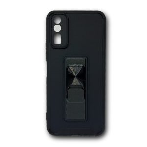 CAPA SILICONE DURA ANTI-CHOQUE VIVO Y11S / Y20S PRETO KICKSTAND