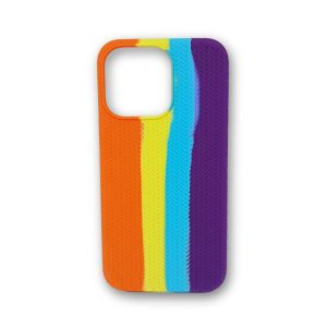 CAPA SILICONE TPU APPLE IPHONE 13 / 13 PRO 6.1" ARCOIRIS TRENZADA DESGIN 1