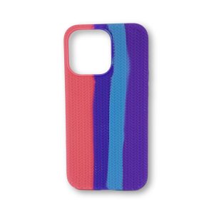 CAPA SILICONE TPU APPLE IPHONE 13 / 13 PRO 6.1" ARCOIRIS TRENZADA DESGIN 2
