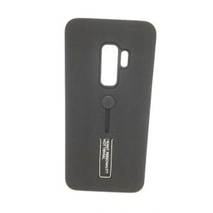 CAPA SILICONE DURA KICKSTAND COM ALÇA DE DEDO SAMSUNG GALAXY A8 PLUS 2018 PRETO