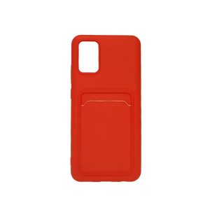 CAPA SILICONE GEL SAMSUNG GALAXY A02S VERMELHO BOLSA PARA CARTÃO