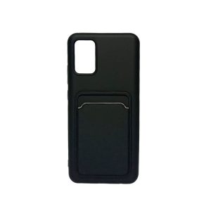 CAPA SILICONE GEL SAMSUNG GALAXY A02S PRETO BOLSA PARA CARTÃO