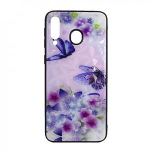 CAPA SILICONE TPU COM PADRÃO CRISTAL SAMSUNG GALAXY A10S ROXO BORBOLETAS