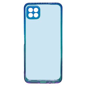 CAPA SILICONE GEL BUMPER SAMSUNG GALAXY A22 5G AZUL GRADIENTE COM PROTETOR DE CÂ
