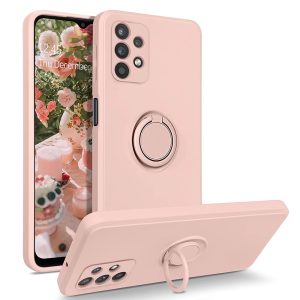 CAPA SILICONE GEL SAMSUNG GALAXY A33 5G ROSA CLARA COM PROTETOR DE CAMERA, ANEL