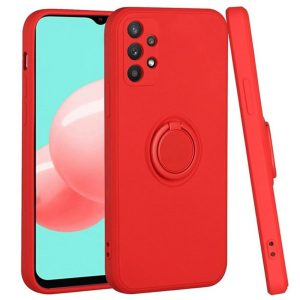 CAPA SILICONE GEL SAMSUNG GALAXY A33 5G VERMELHO COM ANEL DE DEDO E CORDA