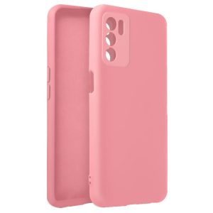 CAPA SILICONE GEL OPPO A16/A16S ROSA COM PROTETOR DE CÂMERA