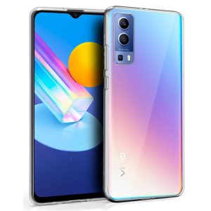 CAPA SILICONE VIVO Y52 5G TRANSPARENTE COM PROTETOR DE CÂMERA