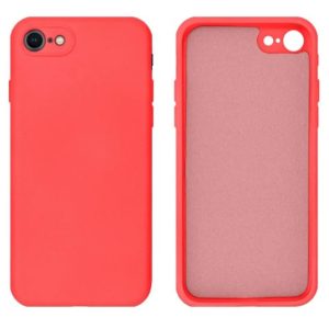 CAPA SILICONE GEL APPLE IPHONE 7/ 8/ SE 2020 VERMELHO COM PROTETOR DE CÂMERA