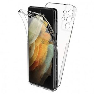 CAPA SILICONE DURA 360º SAMSUNG GALAXY S22 ULTRA TRANSPARENTE COM PROTETOR DE CÂ