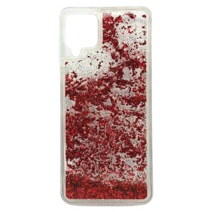 CAPA SILICONE GEL LIQUIDO GLITTER SAMSUNG GALAXY A12 VERMELHO