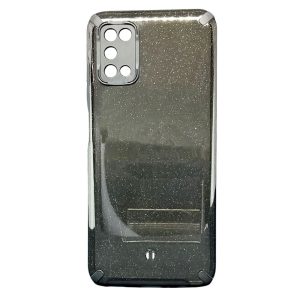 CAPA SILICONE COM DESENHO BLING GLITTER SAMSUNG GALAXY A03S PRETO COM PROTETOR D