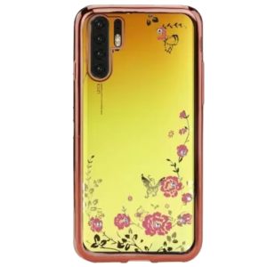 CAPA SILICONE GEL COM DESENHO FLOR HUAWEI P30 PRO ROSA