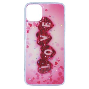 CAPA SILICONE GEL COM DESENHO APPLE IPHONE 11 PRO ROSA LOVE