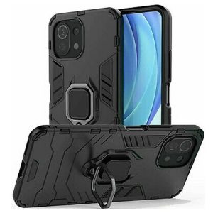 CAPA SILICONE ANTI-CHOQUE ARMOR CARBON XIAOMI MI 11 LITE 4G/5G PRETO RING ARMOR