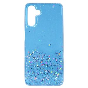 CAPA SILICONE COM DESENHO BLING GLITTER SAMSUNG GALAXY A13 5G AZUL