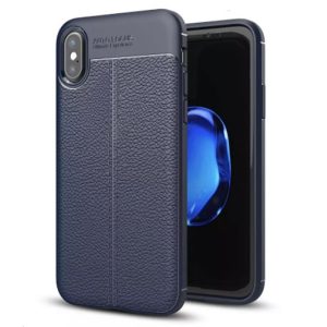 CAPA SILICONE GEL APPLE IPHONE X/XS AZUL COURO