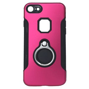 CAPA SILICONE DURA E METAL COM ANEL DE DEDO APPLE IPHONE 7/8 VERMELHO