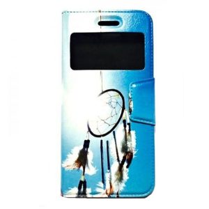 CAPA FLIP COVER COM JANELA E DESENHO APPLE IPHONE 7/8 AZUL