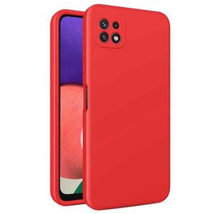 CAPA SILICONE GEL SAMSUNG GALAXY A22 5G A226 VERMELHO COM PROTETOR DE CÂMERA ROB