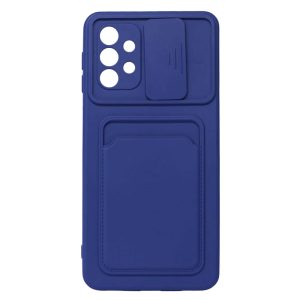 CAPA SILICONE GEL SAMSUNG GALAXY A32 5G AZUL COM PROTETOR DE CAMERA E BOLSA PARA