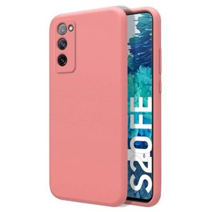 CAPA SILICONE SAMSUNG GALAXY S20 FE ROSA COM PROTETOR DE CÂMERA ROBUSTA
