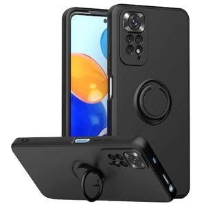 CAPA SILICONE COM ANEL DE DEDO XIAOMI REDMI NOTE 11 PRO/NOTE 11 PRO 5G PRETO COM