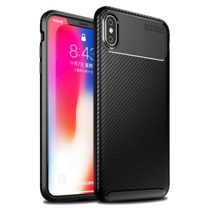 CAPA SILICONE GEL CARBON APPLE IPHONE X/XS PRETO AUTO FOCUS VENNUS
