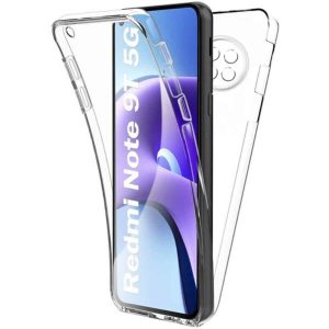 CAPA SILICONE DURA 360º XIAOMI REDMI NOTE 9T 5G TRANSPARENTE COM PROTETOR DE CÂM