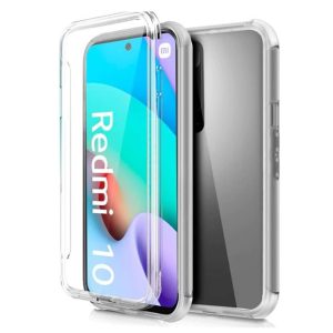 CAPA SILICONE DURA 360º XIAOMI REDMI 10 TRANSPARENTE COM PROTETOR DE CÂMERA