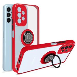 CAPA SILICONE TPU COM ANEL DE DEDO MAGNETICO SAMSUNG GALAXY A13 4G VERMELHO COM