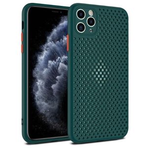 CAPA SILICONE APPLE IPHONE 11 PRO VERDE PERFURADA COM PROTETOR DE CÂMERA