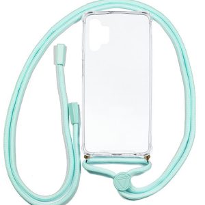 CAPA SILICONE DURA ANTI-CHOQUE SAMSUNG GALAXY A32 5G TRANSPARENTE COM CORDA VERD