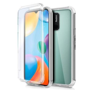 CAPA SILICONE DURA 360º XIAOMI REDMI 10C TRANSPARENTE COM PROTETOR DE CÂMERA