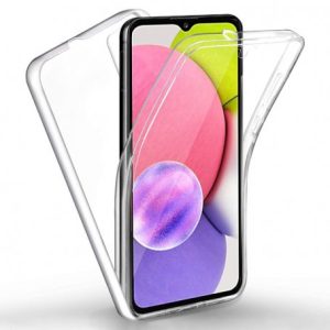 CAPA SILICONE DURA 360º SAMSUNG GALAXY A03 CORE TRANSPARENTE COM PROTETOR DE CÂM