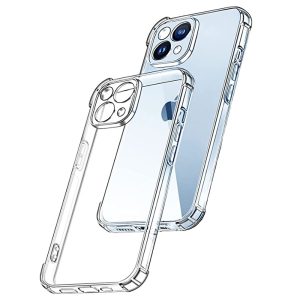 CAPA SILICONE DURA ANTI-CHOQUE APPLE IPHONE 14 PLUS TRANSPARENTE COM PROTETOR DE